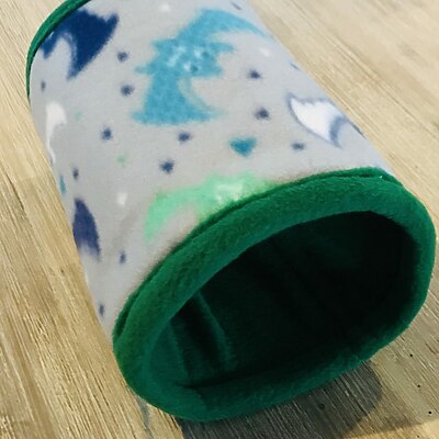 green pattern fleece tunnel