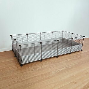 2x4 c&c cage for guineapigs black dense grid